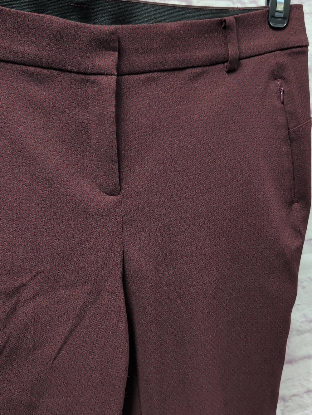 Lane Bryant Textured Slim Fit Maroon Dress Pants - Size 18